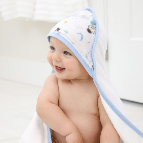 essentials cotton muslin hooded towel space explorers EHTC20021 4