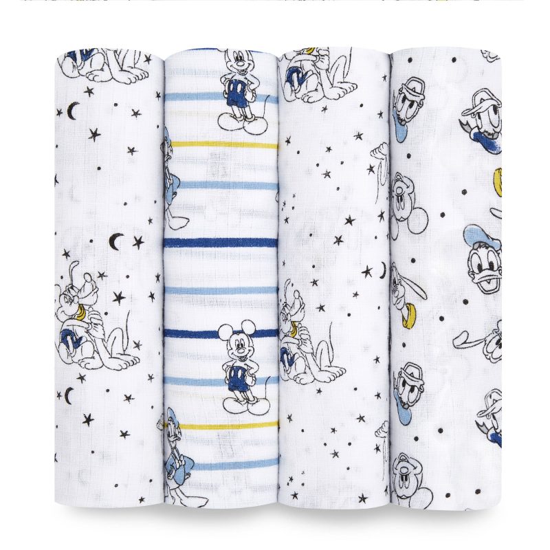 essentials cotton muslin swaddle 4pk mickey stargazer ESWC40006DI 0