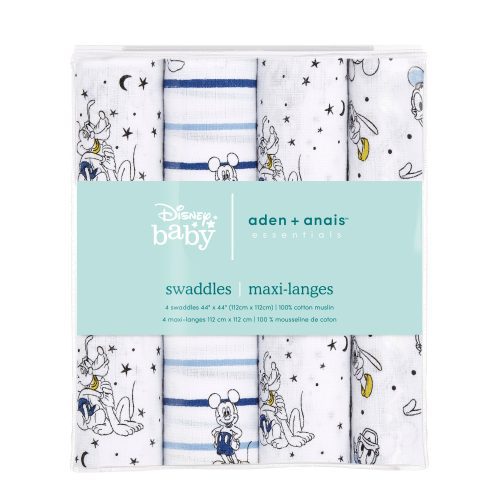 essentials cotton muslin swaddle 4pk mickey stargazer ESWC40006DI 2