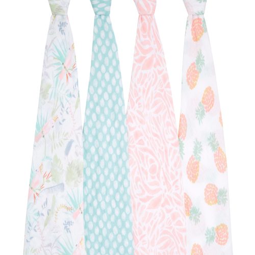 essentials cotton muslin swaddle tropicalia 4pack ESWC40016 2