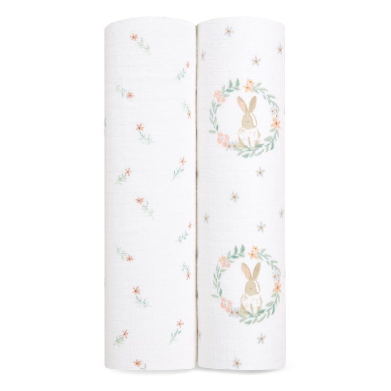 eswc20029 0 baby cotton muslin swaddles blushing bunnies 2pack