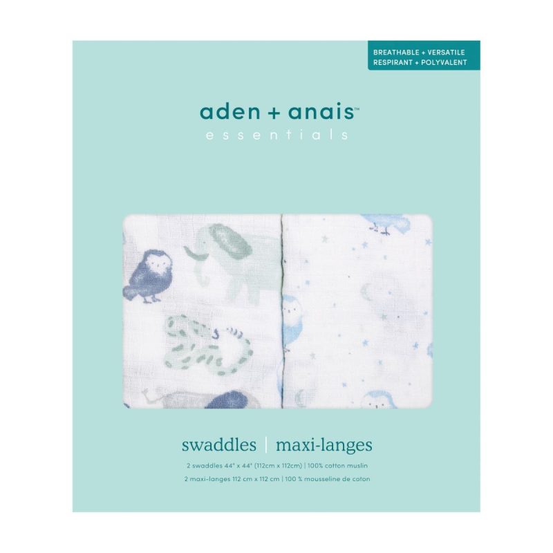 eswc40023 2 essentials cotton muslin swaddle time to dream 2pack