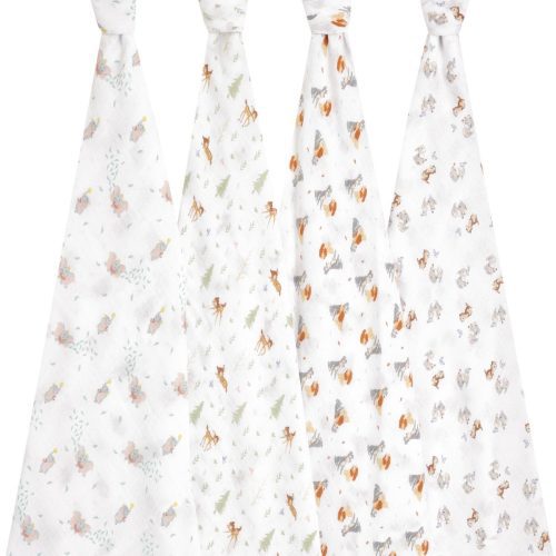 eswc40029di 1 baby newborn cotton muslin swaddles disney and friends 4pack