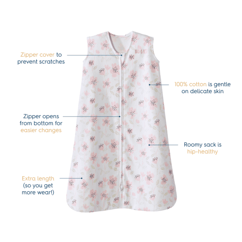 halo sleepsack wearable blanket blush wildlflower