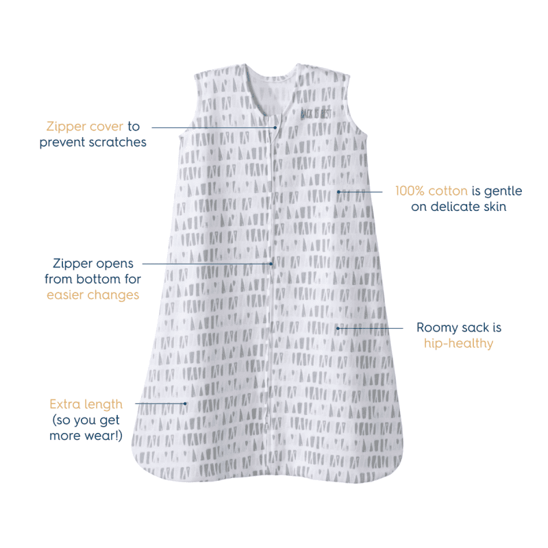 halo sleepsack wearable blanket grey square triangles