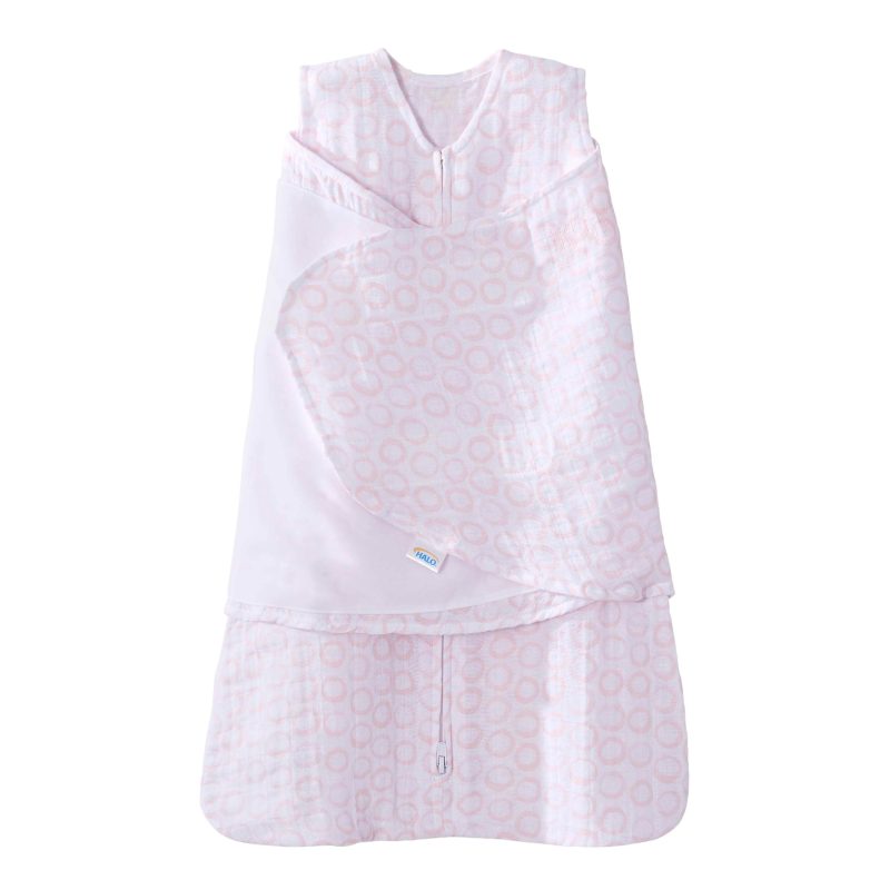 sleepsack swaddle cotton muslin pink open circles 13836 13919 4